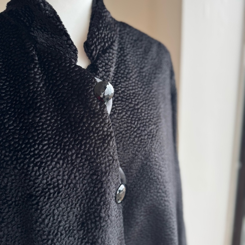 Caroline Rose Abstract Button Black Jacket Size M - Picture 3 of 7